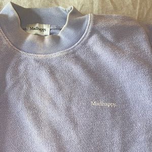 mad happy terry cloth cropped crewneck